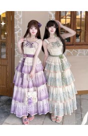 Platycodon House Lilac Thoughts Top and Skirt Set(2 Colours/Full Payment Without Shipping)